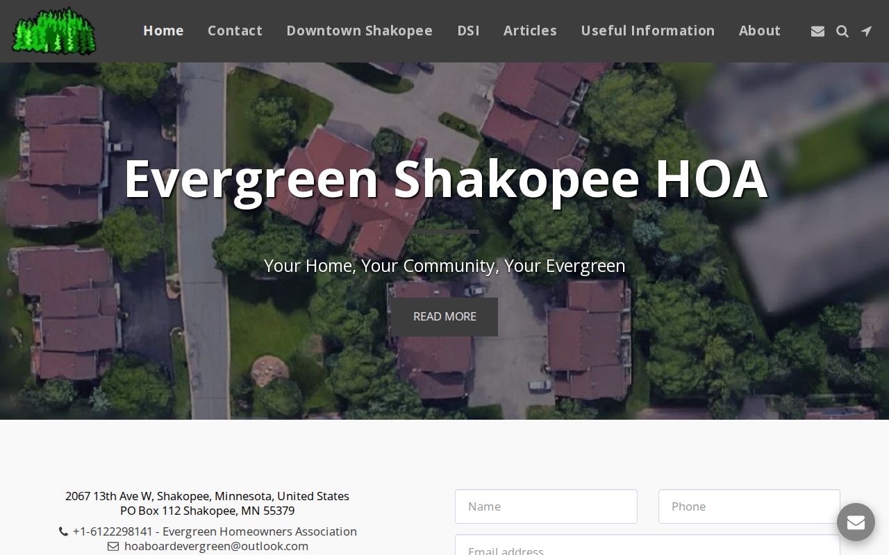 Shakopee neighbors community context on the Evergreen association website