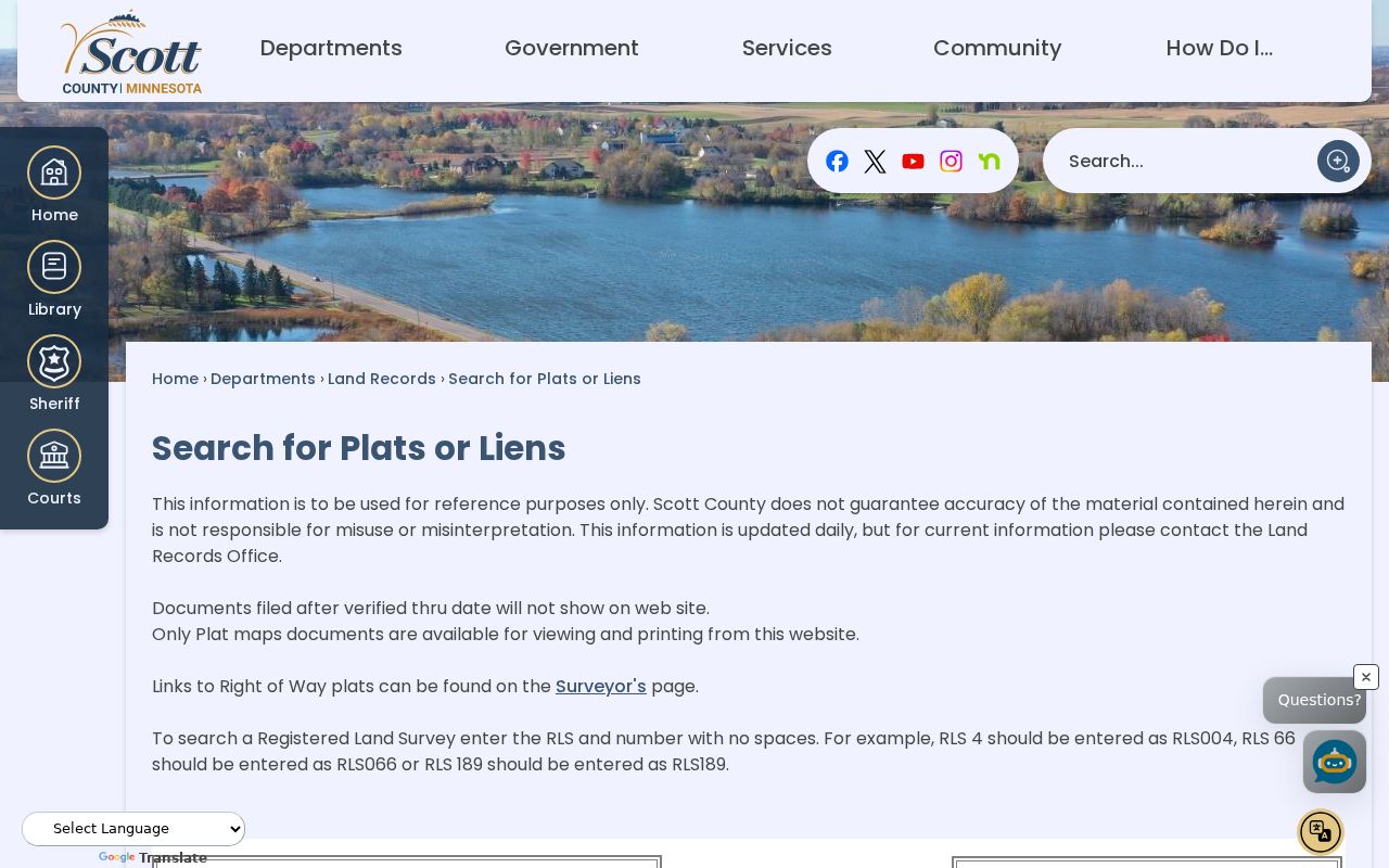 Shakopee previous residents research using Scott County RecordEASE plats and liens search